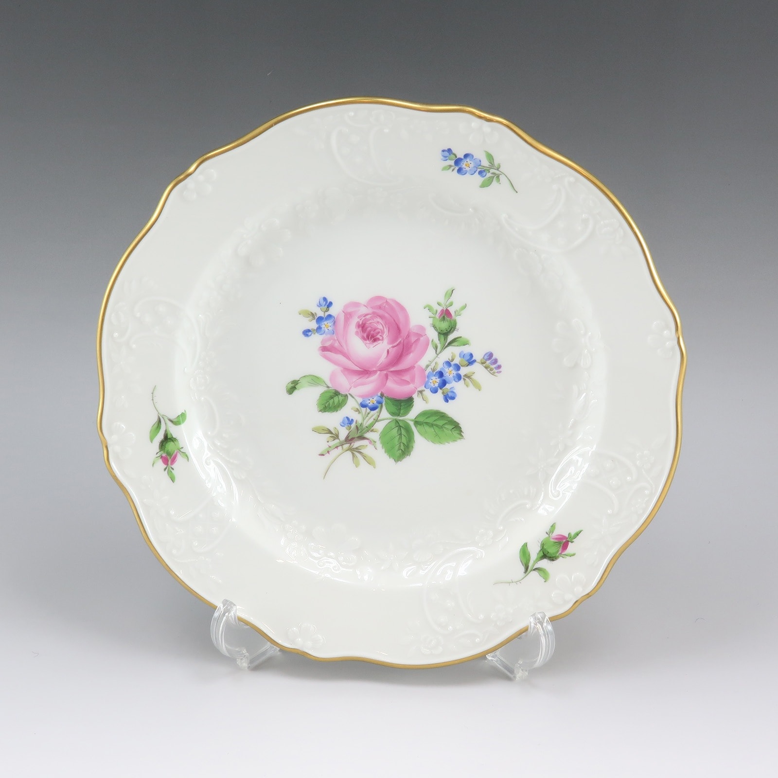 ピンクローズと忘れな草 020810 03501 食器 _ 中古品 A+ランク