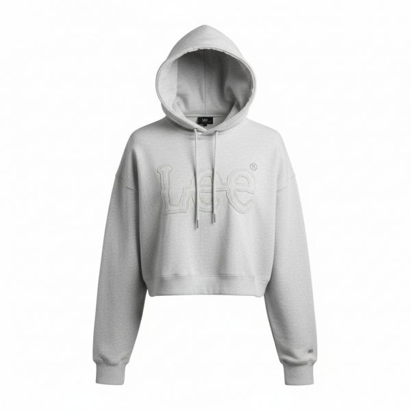 [ノ・ユンソ着用]ウーマン クロップ ビッグ ツイッチ フード Tシャツ ライトグレー
