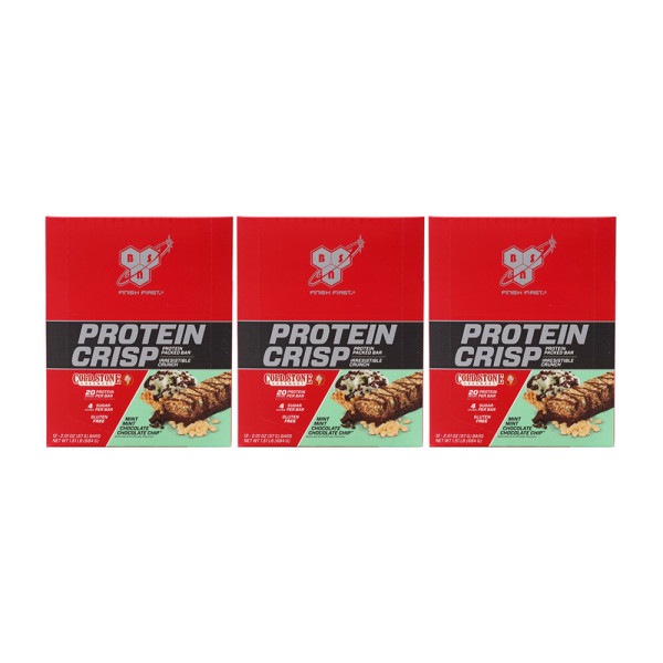BSN3-SETタンパク質クリスピータンパク質包装バー冷石クリームミントチョコレートチップ12個