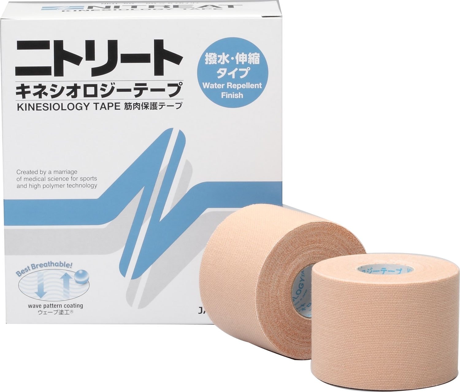 ニトリート(NITREAT) テーピング テープ 筋肉サポート用 伸縮 撥水タイプ キネシオロジーテープ NKH50 50mm×5m 6巻入