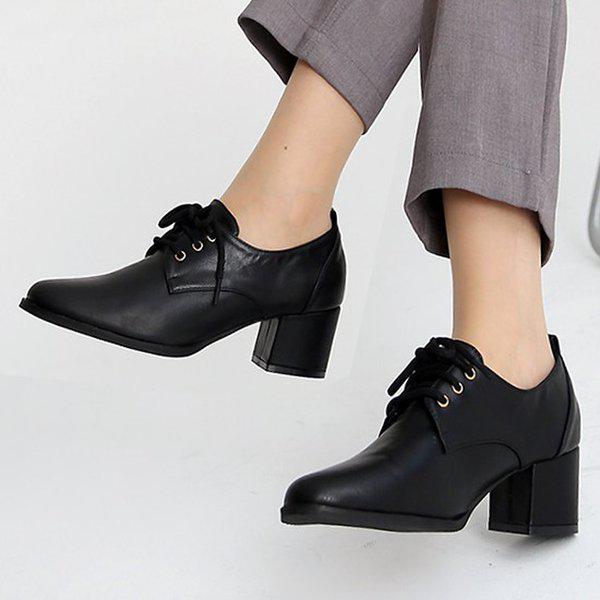 [シューズ] シンプル 女性 レディース ローファー パンプス フォーマル オックスフォード 6cm sjnab-3506