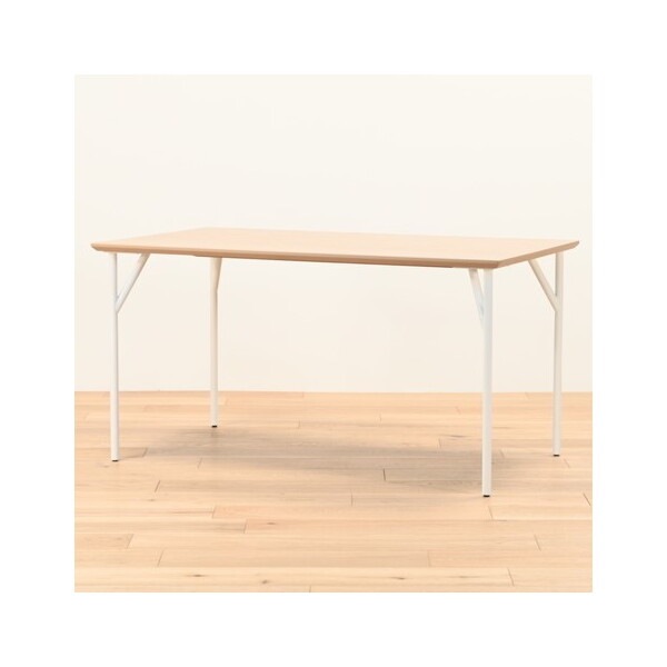 光製作所 アリカ ダイニングテーブル140 ウッド天板 スチール脚WH メーカー直送