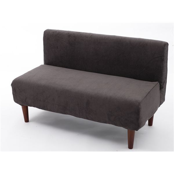 ダイニングソファ 2人掛けコーディロイ生地 GRY グレー