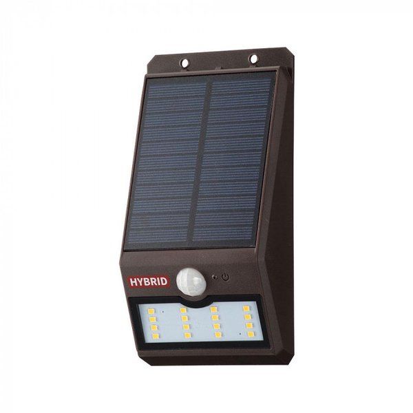 OHM monban ソーラーセンサーウォールライト400lm 常夜灯付 ブラウン LS-SHB140FN4-T