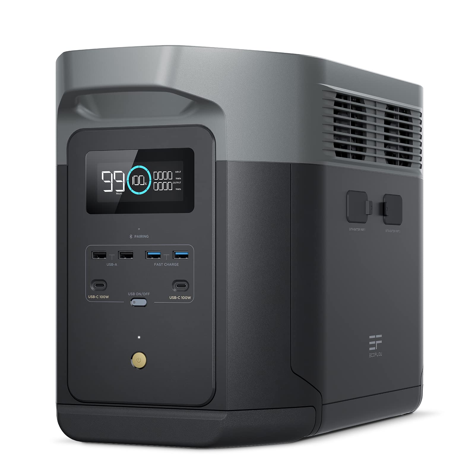 EcoFlow ポータブル電源 DELTA 2 Max 2048Wh 大容量 エコフロー リン酸鉄リチウム使用 10年長寿命 2000W定格出力 (瞬間最大2400W) 100分高速フル充電 15出力