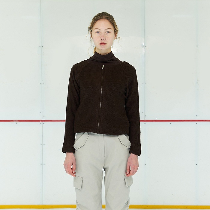 【PESTO】 OFF-SHOULDER CARDIGAN : DARK SOIL