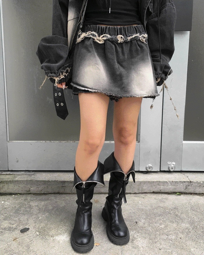 Vintage denim skirt pants