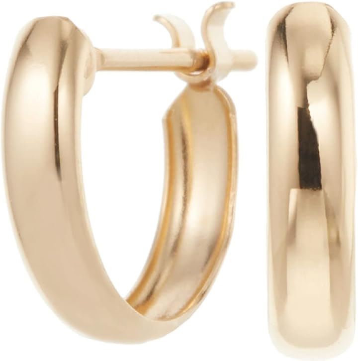 piena ピエナフープピアス レディース 日本製 K18 18金 ゴールド 甲丸 丸み ミニ スナップ 小さい 10mm(ゴールド)