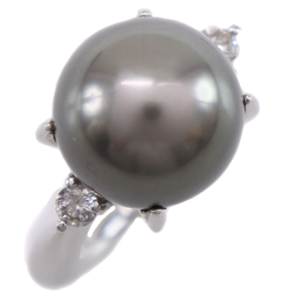 パール ダイヤ11.0 ｍｍ ブラックパール（黒蝶真珠）×Pt900プラチナ