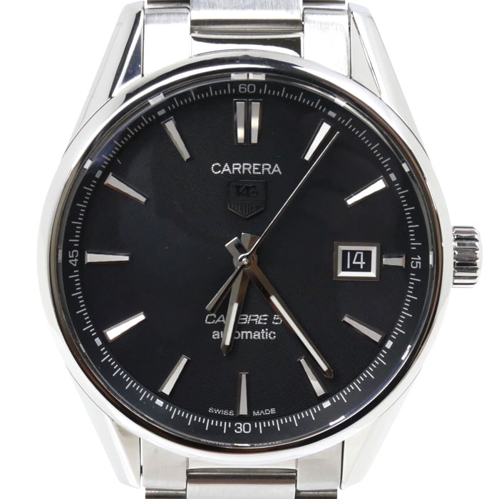 TAG HEUER 磨き済 カレラ キャリバー 5 自動巻き メンズ TAG Heuer Carrera Calibre 5 自動巻き腕時計 ブラック TAG