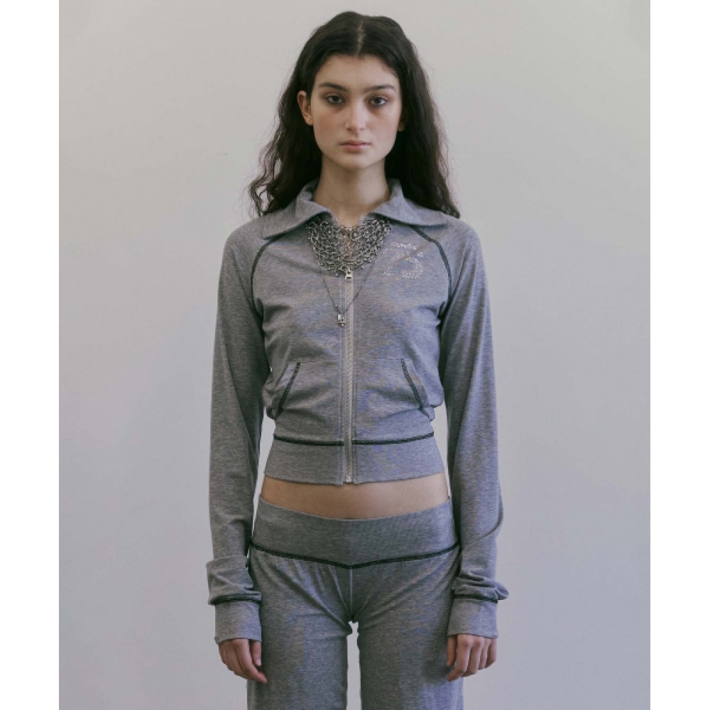 SCULPTOR [スカルプター X エドハーディ] ジャージートラックジップアップメランジグレー