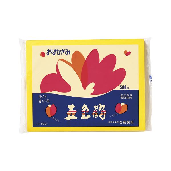 （まとめ） ゴークラ お花紙五色鶴 500枚入 黄色 (×10セット)