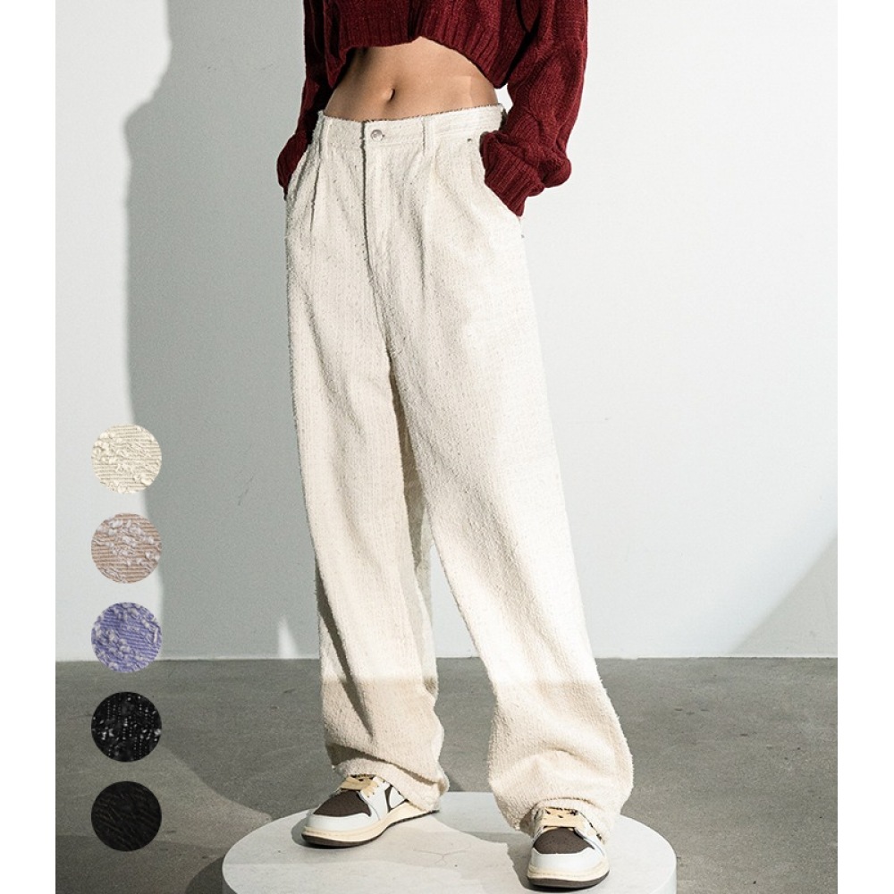 アヴァンドレスツイードピンタックワイドパンツ-5COL