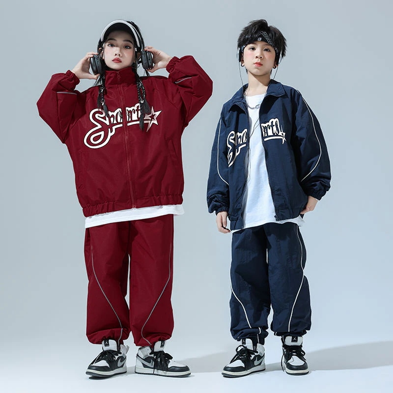 子供hiphop街舞ヒップホップ潮服表演出服秋男女子供運動会小学生クラス服セット