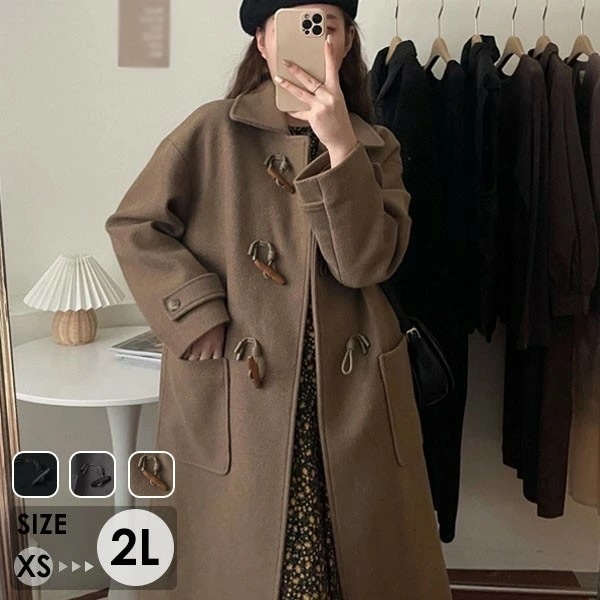 ダッフルコート レディース ミディアムコート ロングコート 中綿コート コクーンコート 小さいサイズ 小柄 秋 冬 冬服 定番 暖かい あったか ロング チェスター コート カジュアル シンプル アウ