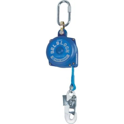 【メーカー直送品】TSUYORON ベルト巻取式墜落防止器具 ベルブロック ショックアブソーバなし ベルト幅18mm×長さ3.5m BB-35-SN(引寄ロープ付) BB-35-SN-BX