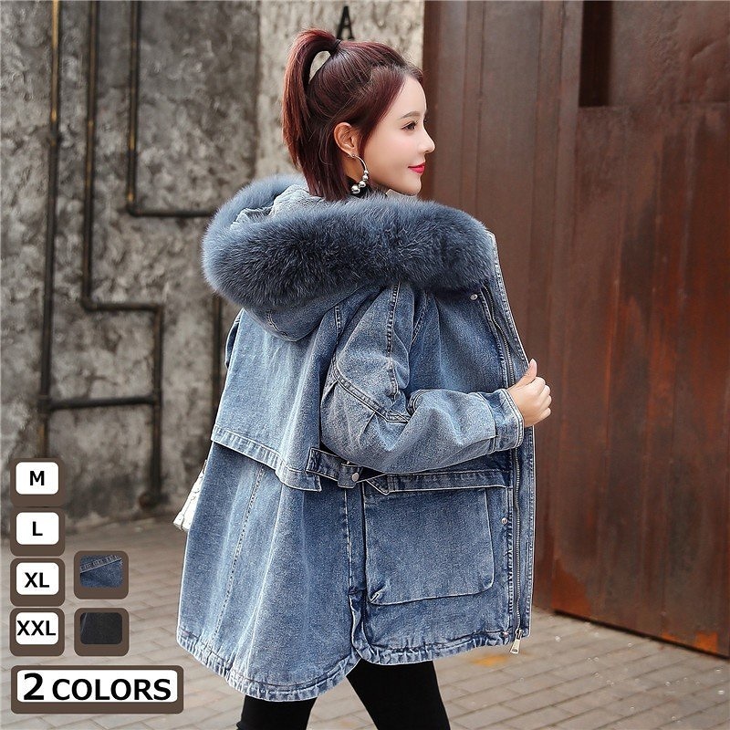 大特価 日常 大きいサイズ アウトドア 長袖 暖かい ロング丈 綿入れアウター ジャケット 人気 エレガント レディーストップス デニムコート おしゃれ 通勤 防寒 デニムジャケット コート カラー ブルー Www Solidarios Org Br