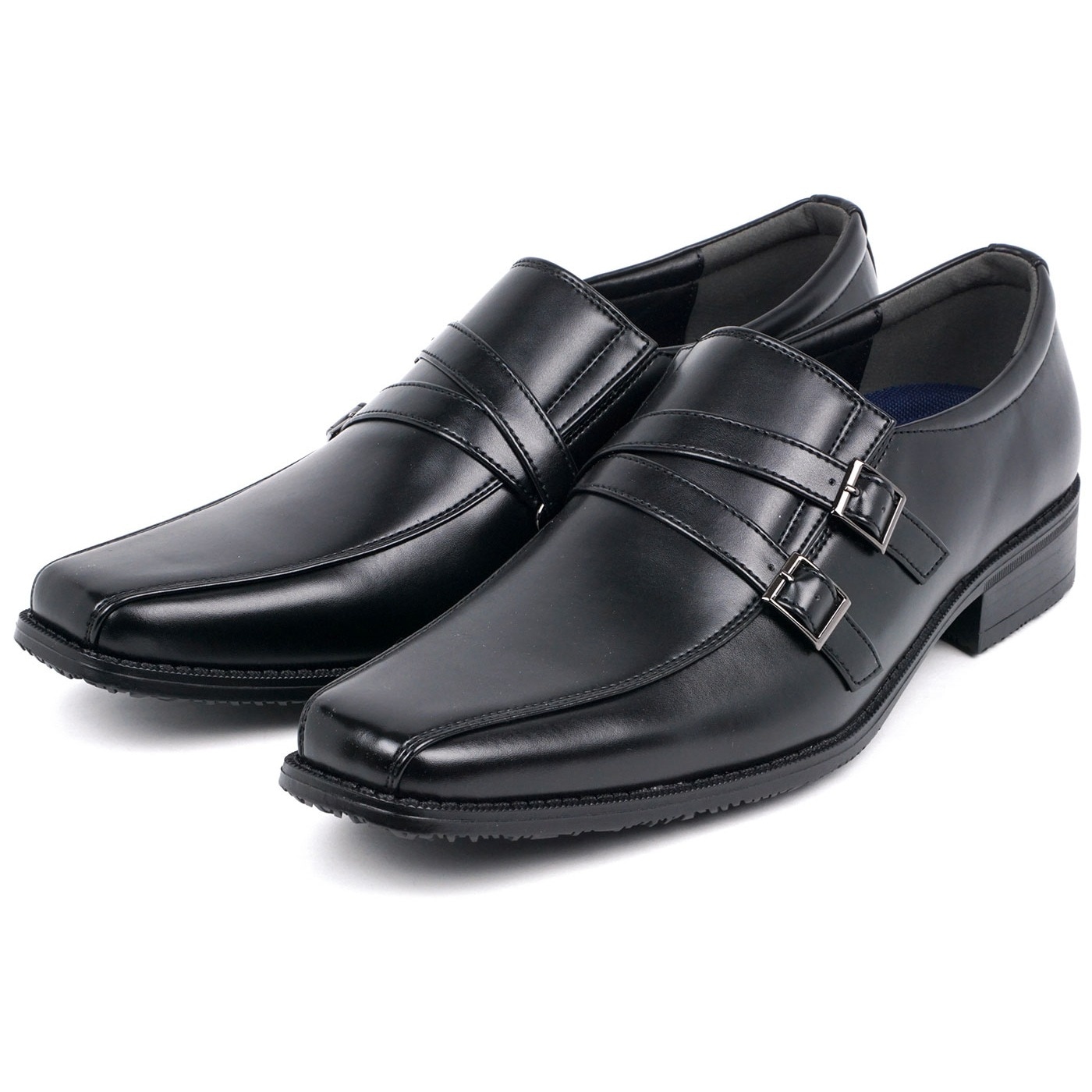 紳士靴 ビジネスシューズ メンズ モンクストラップ スワールトゥ 3e 防水 防滑