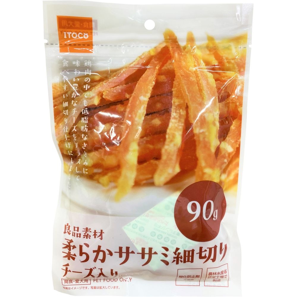 （まとめ買い）イトウ&カンパニーリミテッド 良品素材 柔らかササミ細切りチーズ入り 90g 犬用おやつ [x16]
