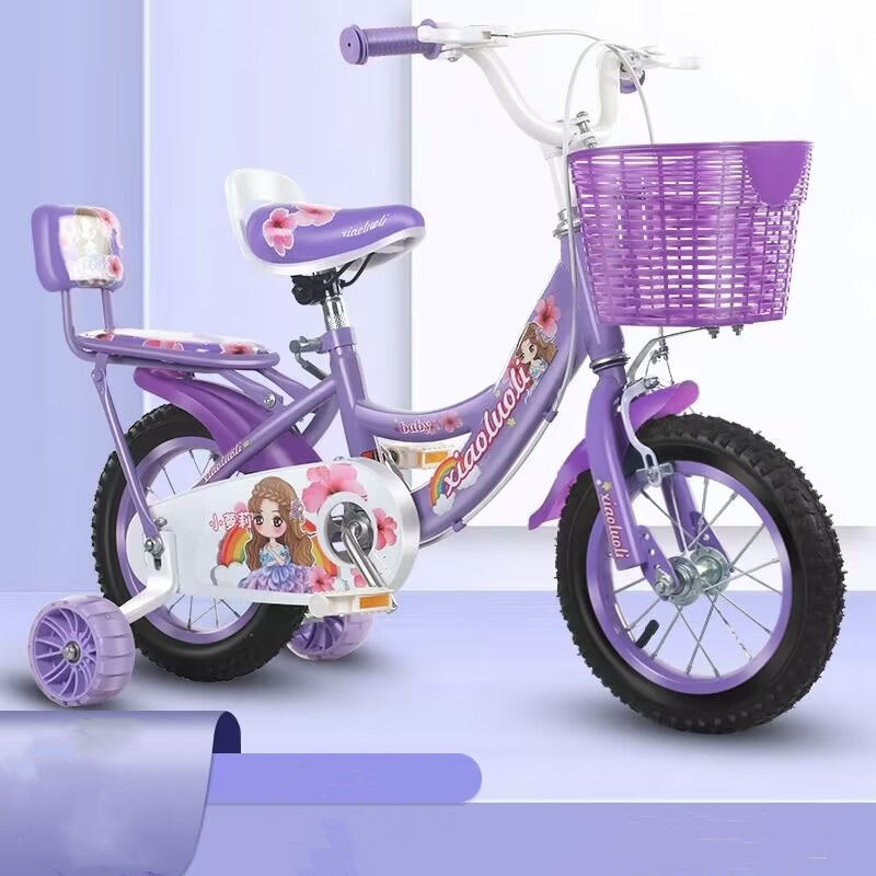 子供用自転車 12/14/16/18インチ キッズバイク ピンク 高さ調節可能 誕生日プレゼント 可愛い バランス感覚養成 補助輪付き炭素鋼フレーム