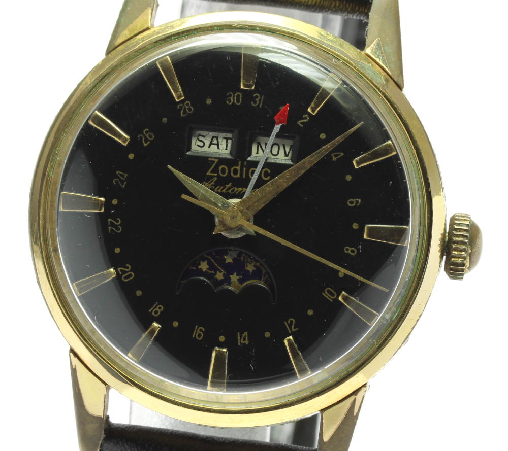訳あり【ZODIAC】ゾディアック トリプルカレンダー ムーンフェイズ ヴィンテージ 自動巻き メンズ【中古】