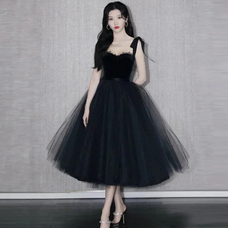 ブラックイブニングドレス上品な宴会司会者ワンピース 気質 結婚式 演奏会 発表会 卒業式 成人式 同窓会 ドレス
