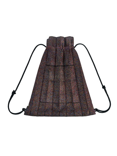 JOSEPH&STACEY公式 ニットリュック Lucky Pleats Knit String Backpack Multi Rainbow Black