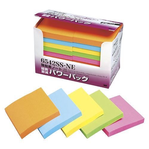 （まとめ買い）強粘着ノート パワーパック 5色混色 6542SS-NE 00005147 [x3]