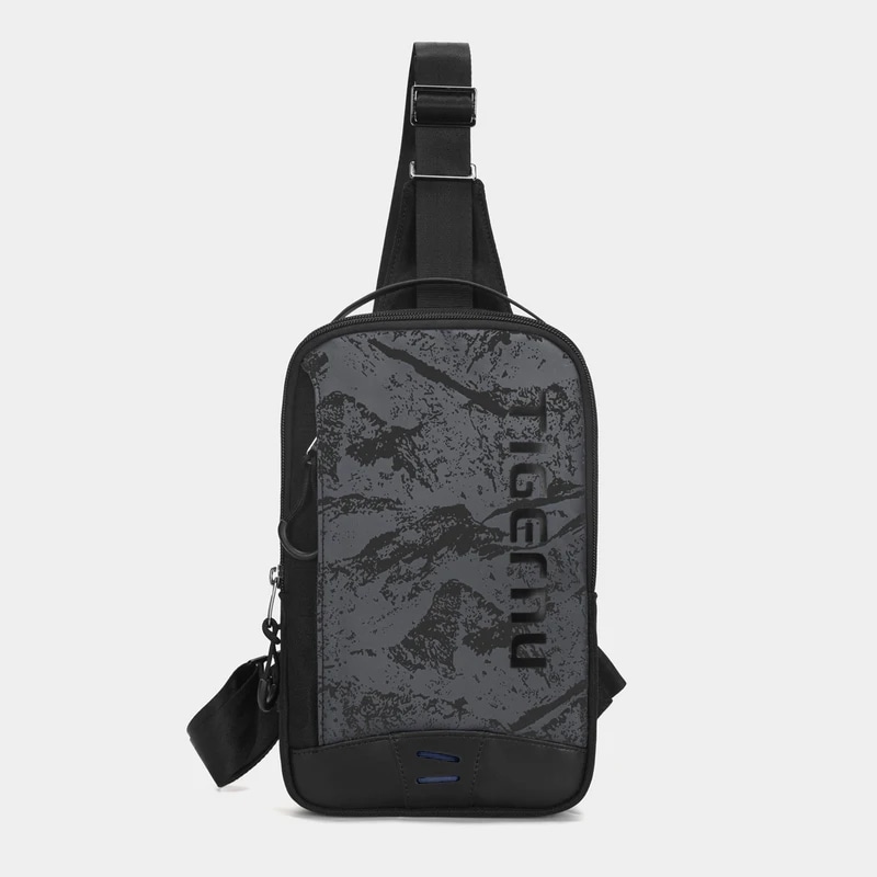 メンズ軽量チェストスタイルショルダーバッグ,9.7インチipadバッグ,カジュアル,ライト Black Camouflage