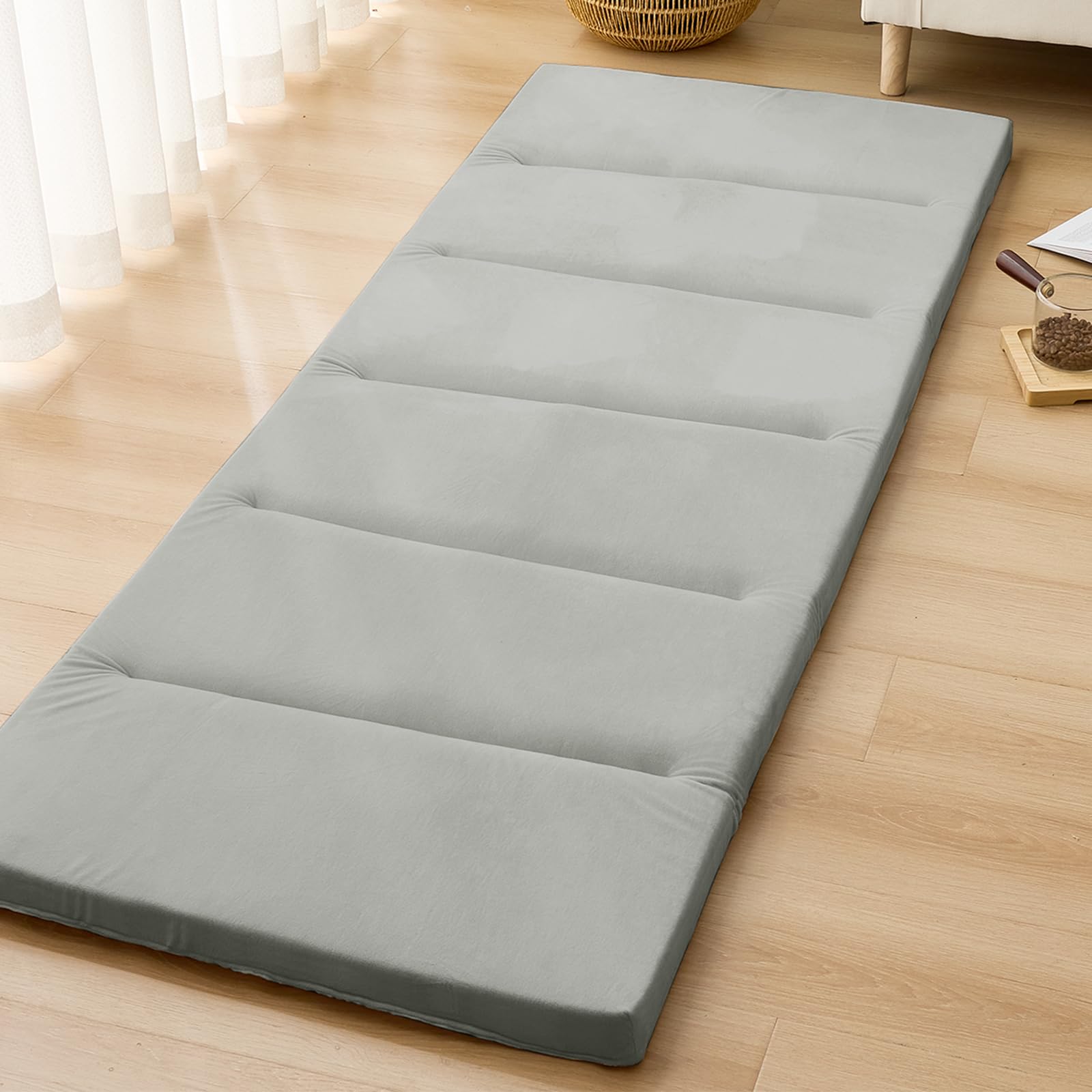 ごろ寝マット 長座布団 70×150cm高反発ウレタン190N 厚さ5cm 硬め 折りたたみ昼寝用マット ごろ寝クッション 畳める 体圧分散 底付き感無し 高耐久 抗菌防臭 防ダニ 三つ折りコンパクト