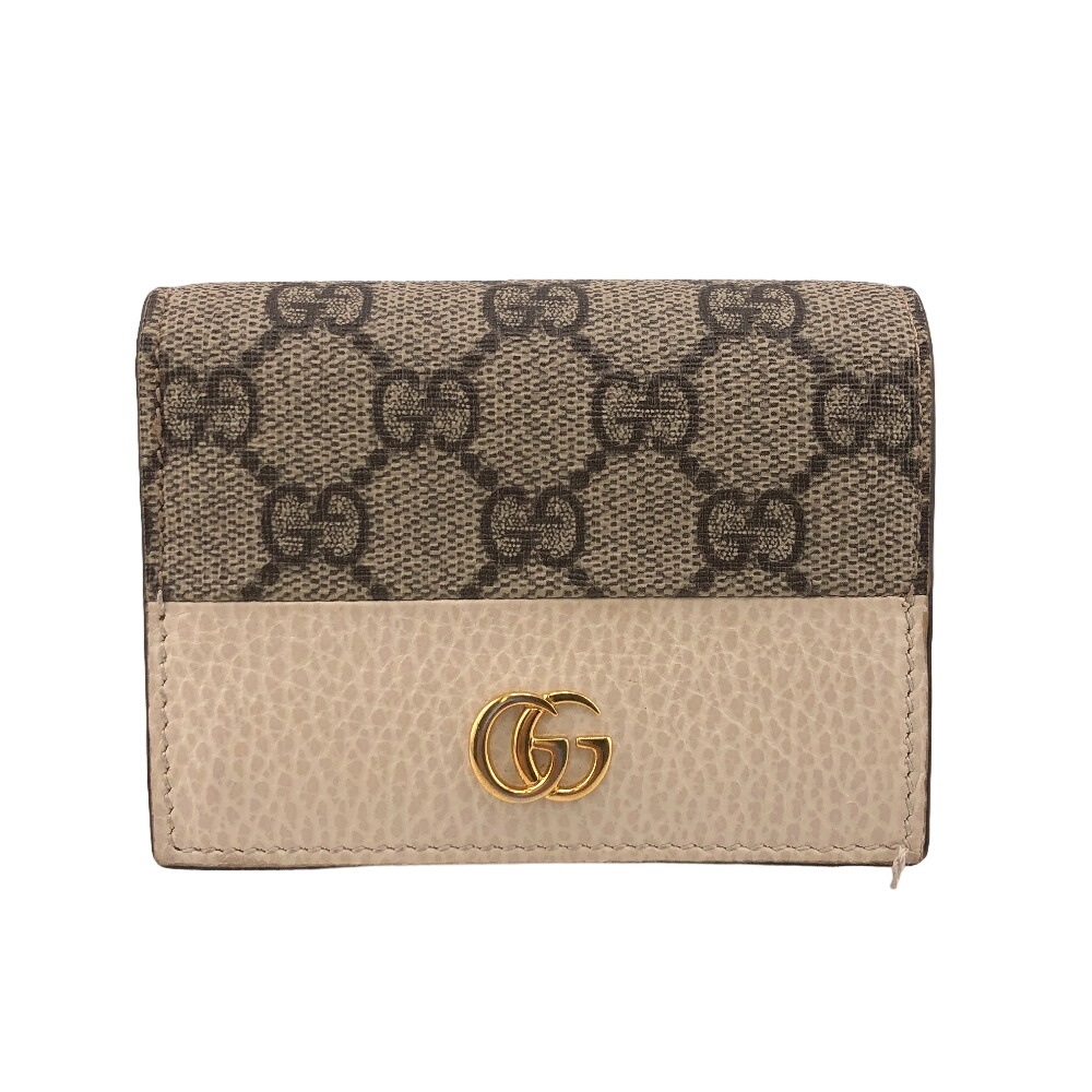 658610 コンパクトウォレット GGマーモント PVC 二つ折り財布 ブラウン レディース ブランド