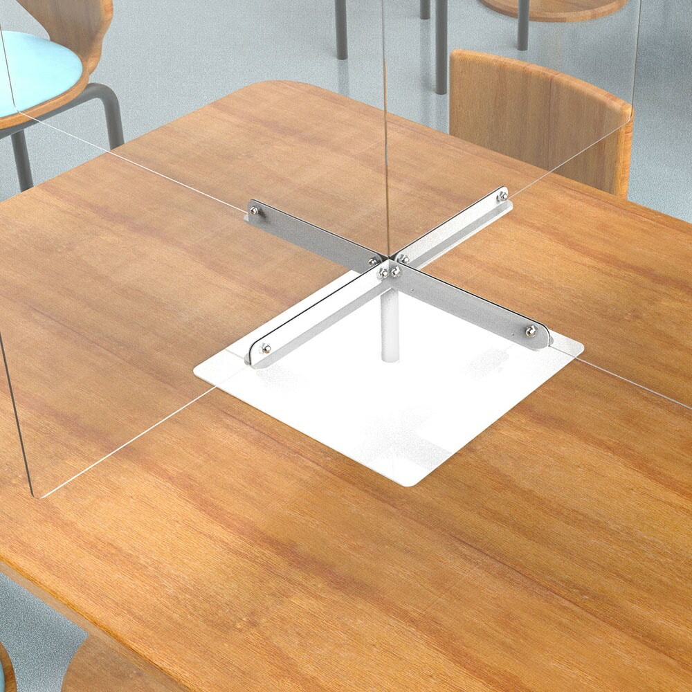 クロス型アクリルパーティション用ベース金具 PTS-CRB01W