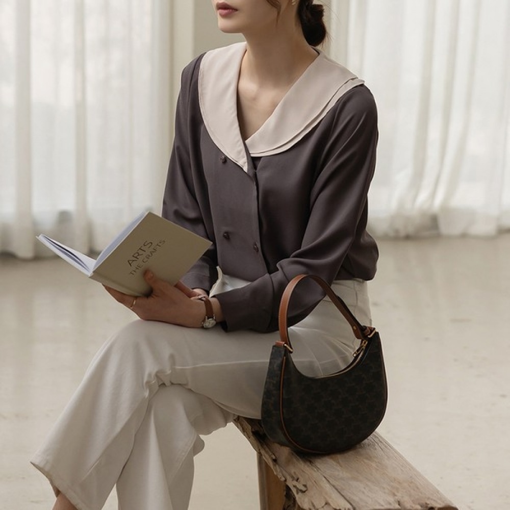 (Elysia) ダブルセラカラーブラウス 8,009円