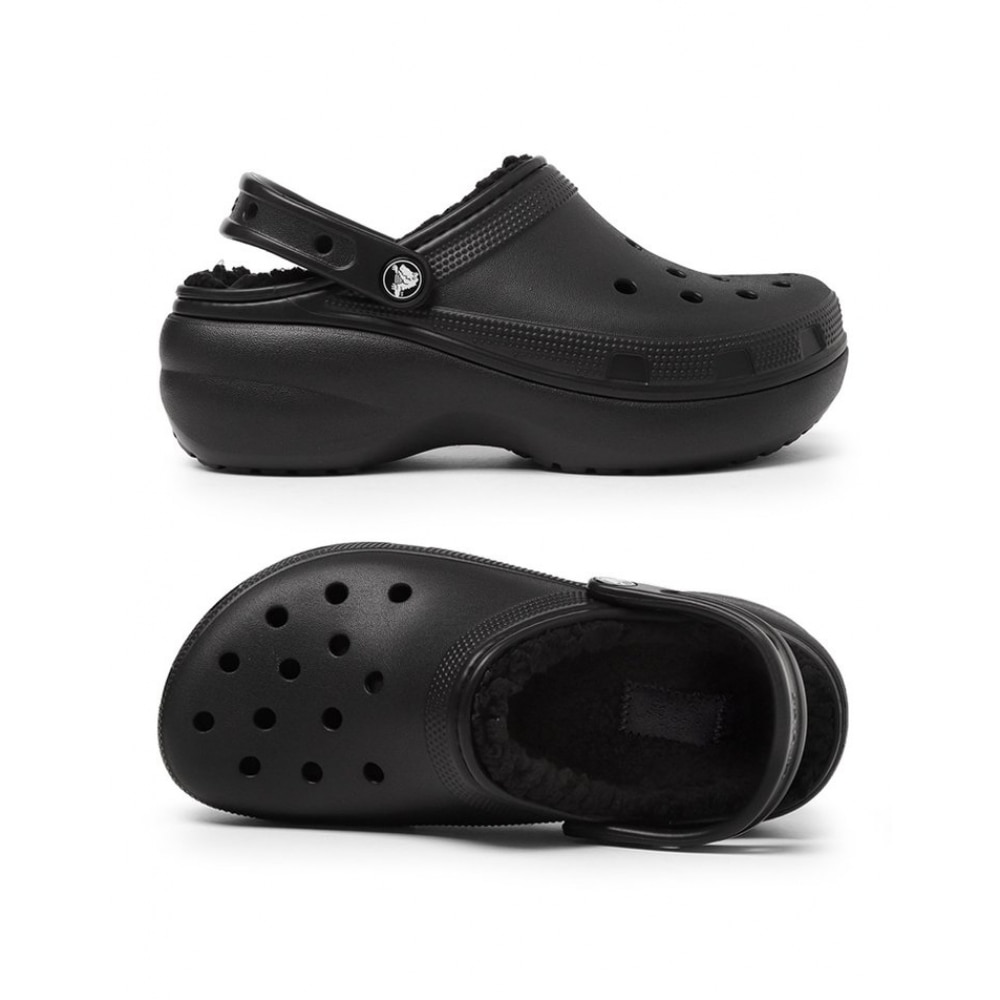 クロックスウィメンズクラシックプラットフォーム裏地付きクロッグ 207938-001