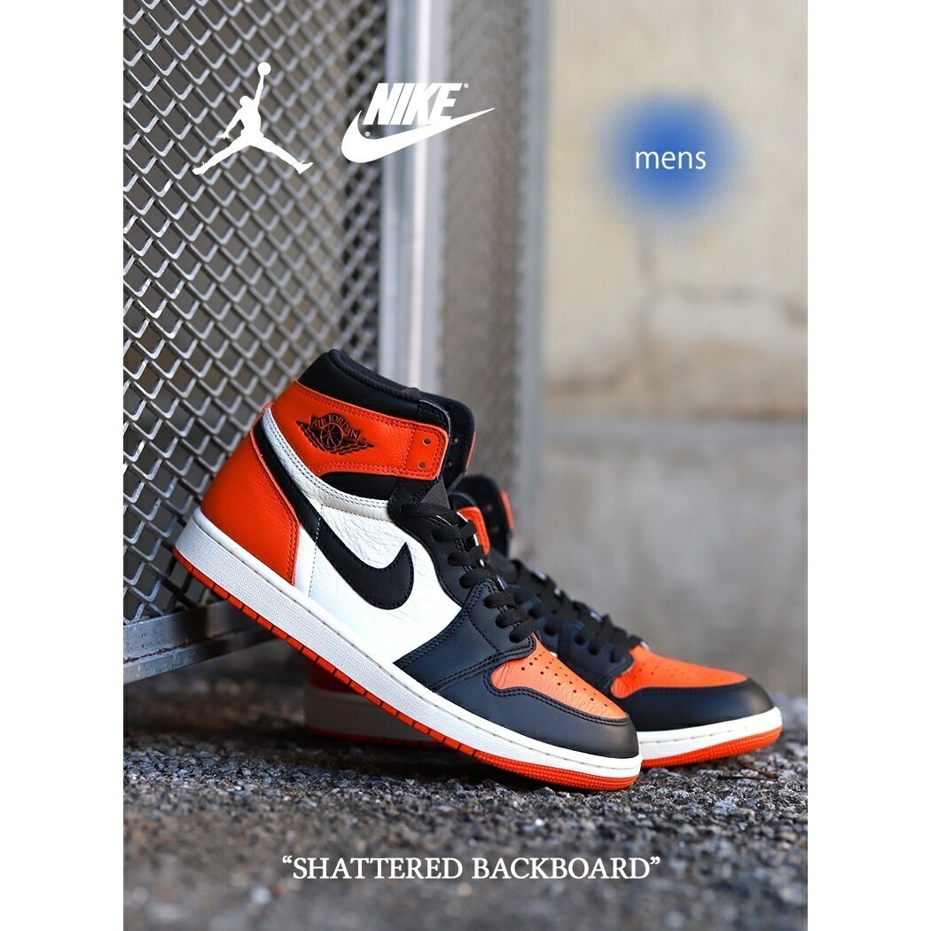 NIKE ナイキ ジョーダン 1 レトロ ハイ シャタバ スニーカー AIR JORDAN 1 RETRO HIGH OG SHATTERED BACKBOARD ( 白 オレンジ メンズ DZ548