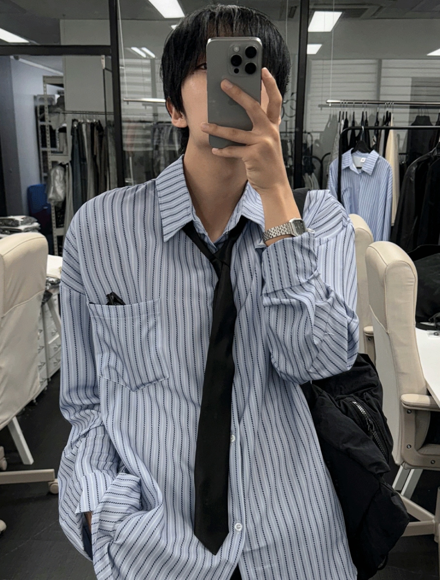 [COSYHARU公式] Dope Loose Fit Striped Shirt