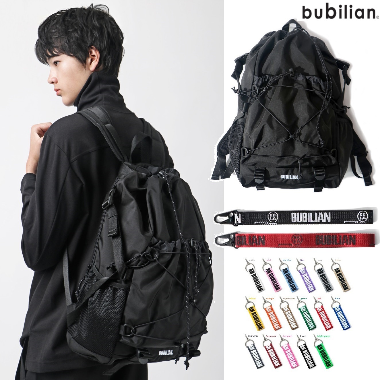 Eternal Backpack_Black 26L 新商品 新学期 韓国人気 韓国ファッション 男女共用 カップルアイテム ストリートファッション カジュアルバッグ 学生バッグ