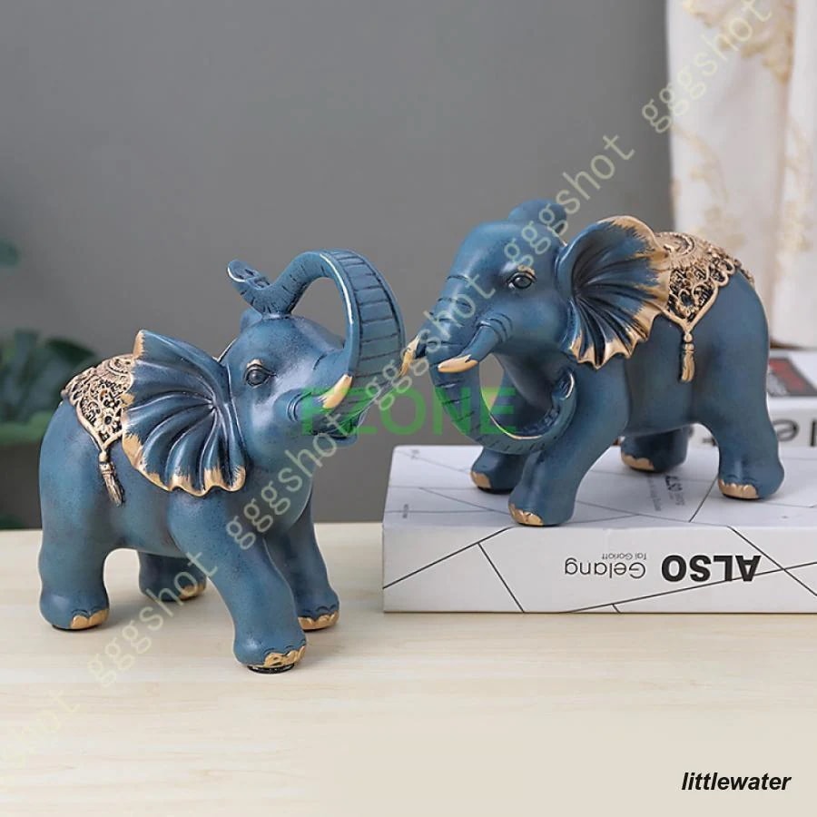 3点ご購入で2oo円OFF置き物 象 モダン 置物 ゴージャス インテリア装飾 オシャレな置き物 エレファント 動物のおきもの ホームインテリア 動物の置物 現代彫刻デスク装飾 おきもの