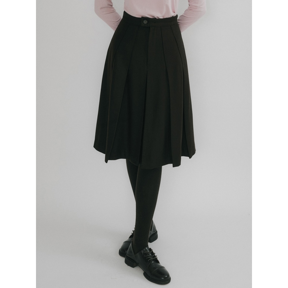 REORG OSON プリーツミディスカートダークブラウン