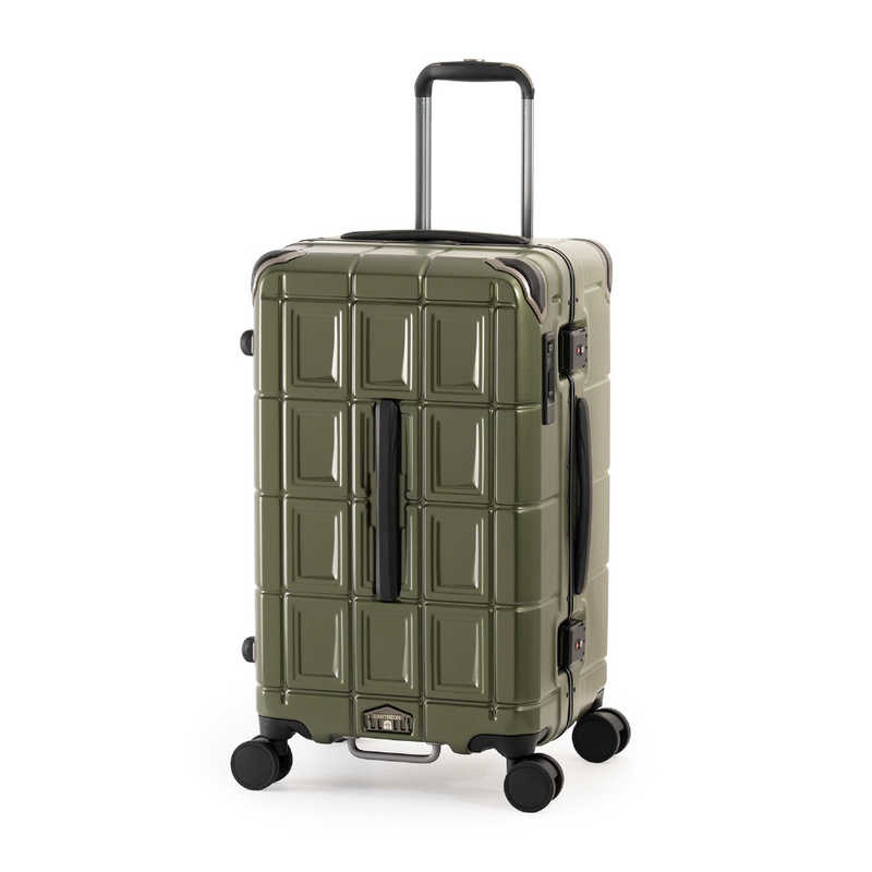 A.L.I　スーツケース PANTHEON パンテオン フレームボックスタイプ 前輪ストッパー搭載 [70L /1週間以上] マットオリーブ　PTB-2008-M