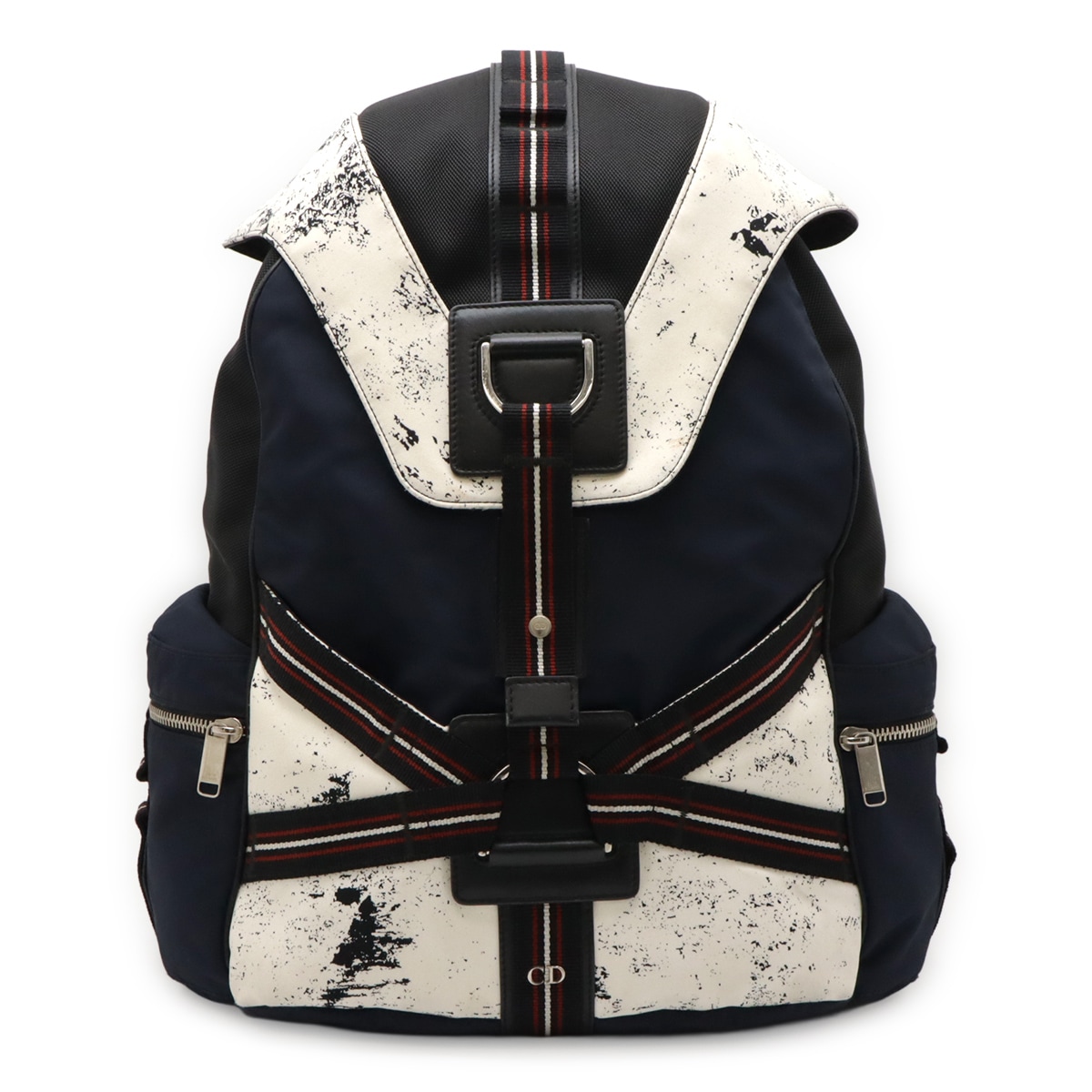 DIOR HOMME ディオール オム バックパック リュックサック ナイロン レザー ホワイト ネイビー ブラッ
