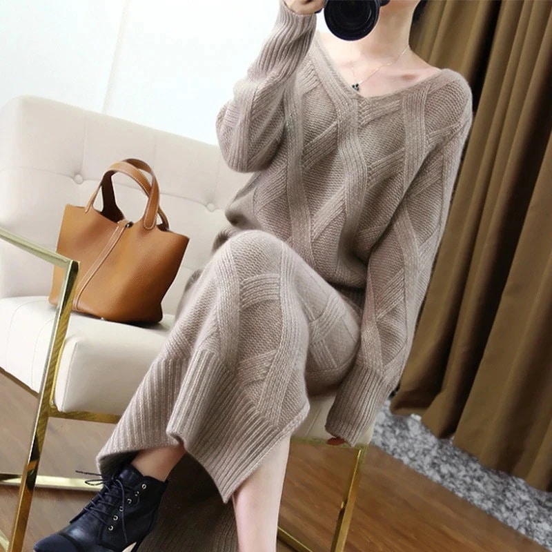 【送料無料】セットアップ ニット セーター トップス スカート レディース ブラウス 無地 秋 2点セット 上下
