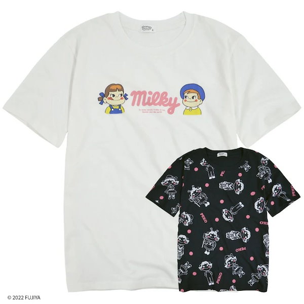 Qoo10] 不二家 ペコちゃん ミルキー Tシャツ