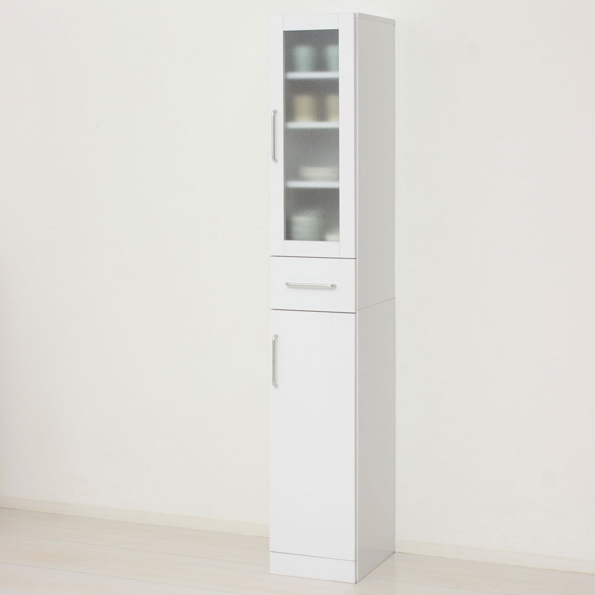 ヌーヴォー　食器棚　サイズ30-180　収納棚　鏡面メラミン仕様　背面化粧仕上げ