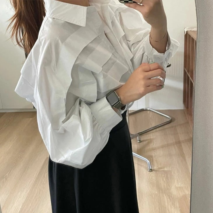 レイヤード プリーツ シャツ レディース 春 秋 シャツブラウス 長袖シャツ トップス プリーツシャツ ビジネス オフィス 通勤 OL オフィスカジュアル きれいめ シンプル お洒落 可愛い 白 ホワ