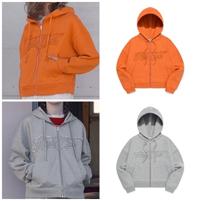 APPLIQUE HOODIE ZIP UP