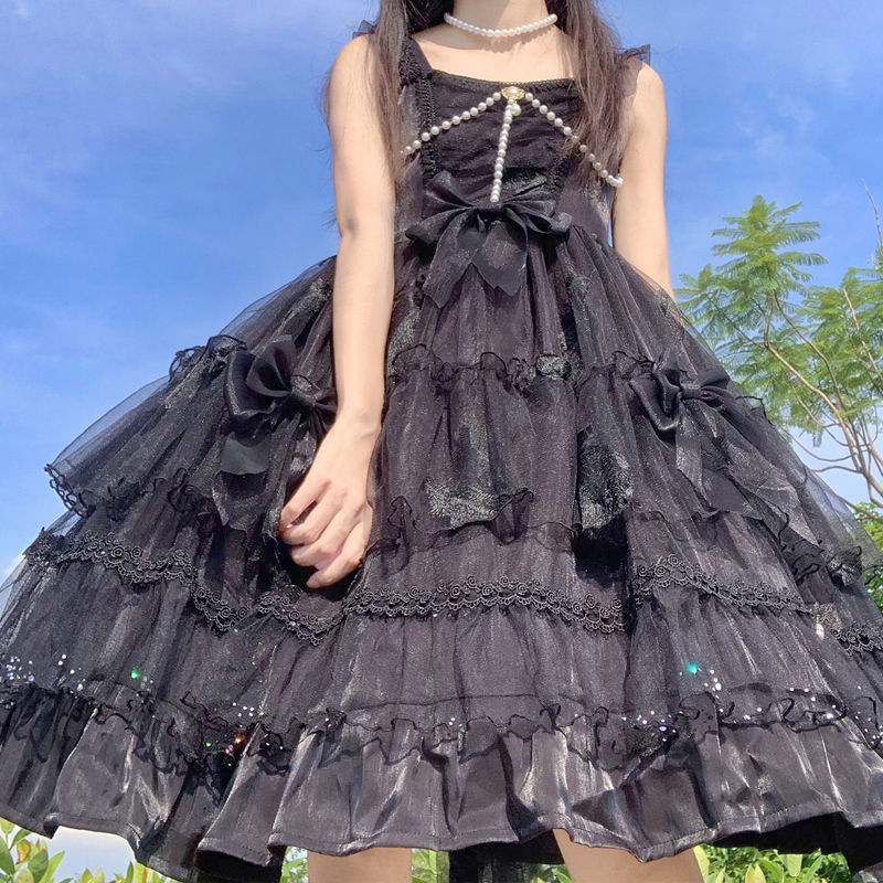 ロリータ星空ホタルドレスjskサスペンダードレス女性