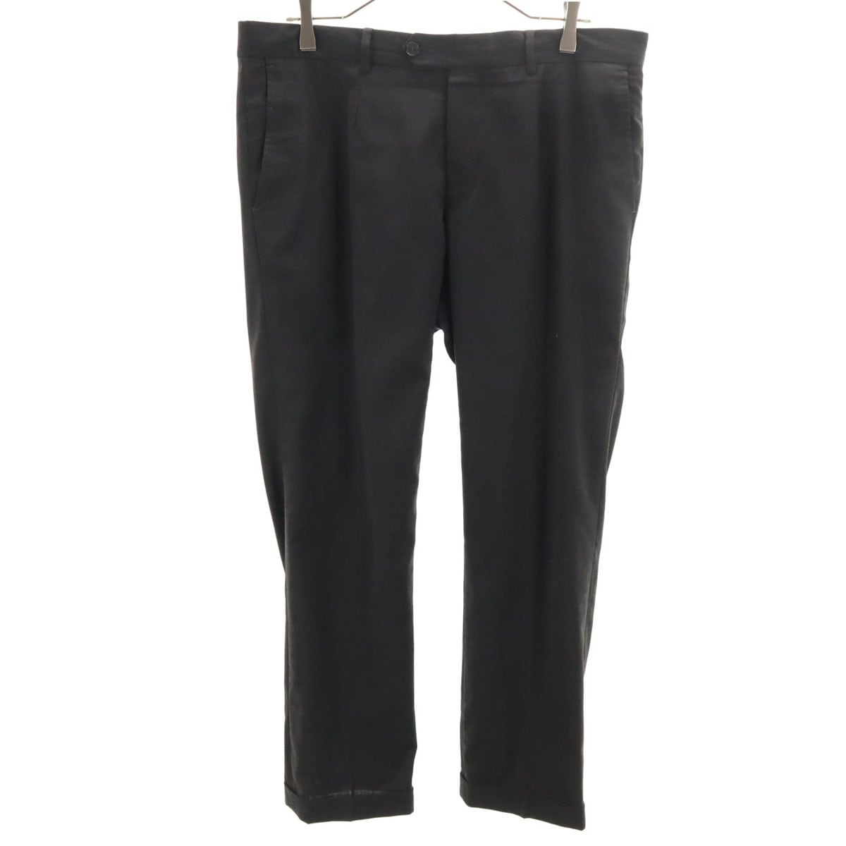 ウールブレンド スラックスパンツ 50 黒 メンズ 古着