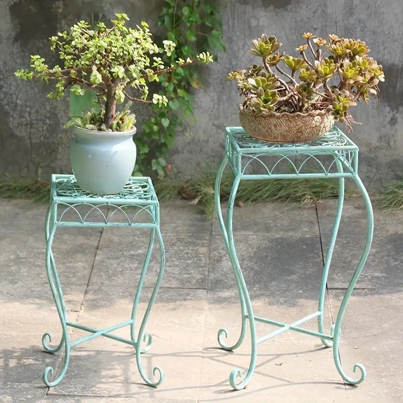 2個セット フラワースタンド メタルラック メタルスタンド 棚 ラック シェルフ 花台 ガーデン雑貨 植木鉢 バルコニー ガーデン 庭 ガーデニング 園芸 植物 インテリア おしゃれ かわいい 贈り物
