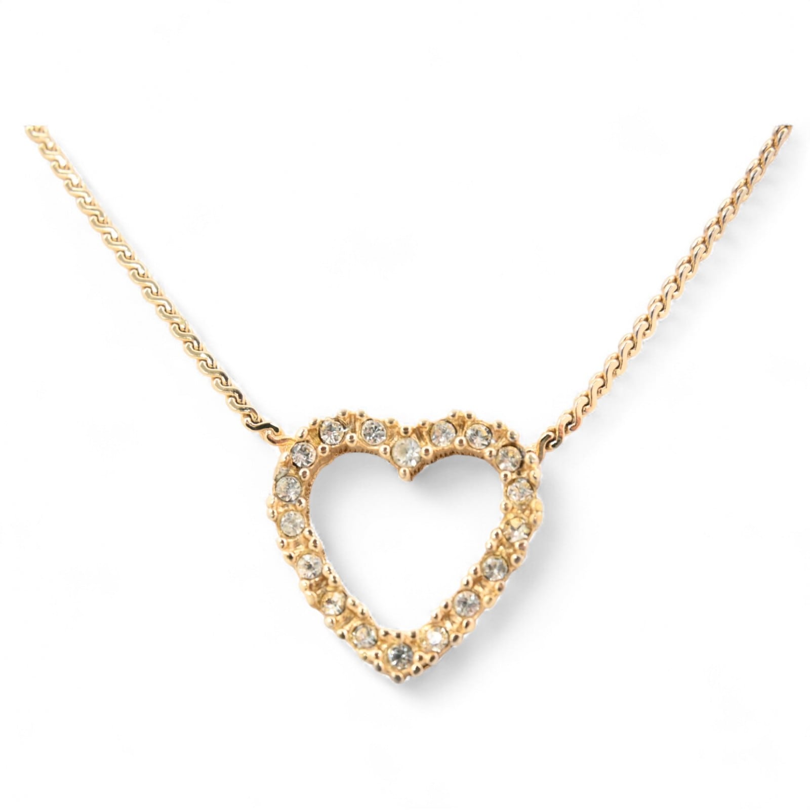 ディオール ネックレス ハートモチーフ ラインストーン Aランク di6607bu